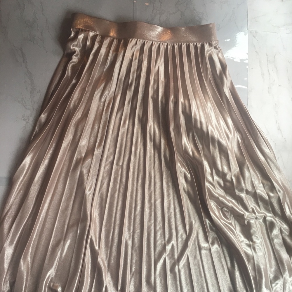 Pleated Rose Gold Skirt